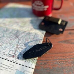 Hand Crafted Black Leather Keychain